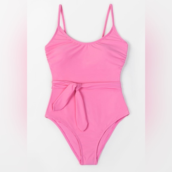 CUPSHE Salmon Pink Tie Waist One Piece - Picture 3 of 13